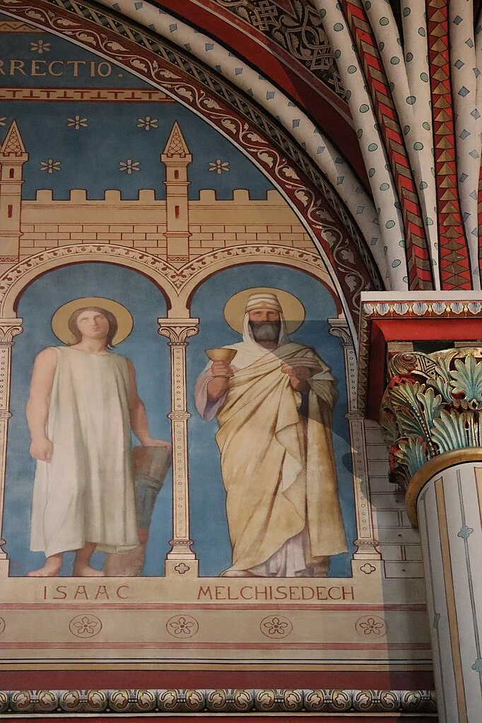 Hippolyte Flandrin - Murales dell'Abbazia di Saint, Germain, des, Prés, Isacco e Melchisédech